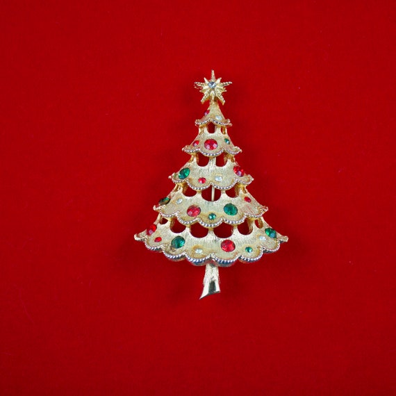 Vintage 1970's  Corel Gold Plated Christmas Tree … - image 2