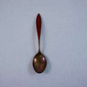 Vintage Mid Century Norway Finn Jensen Sterling Enameled Demitasse Spoon