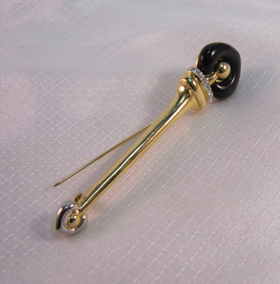 1980's Designer Torch Brooch - image 3