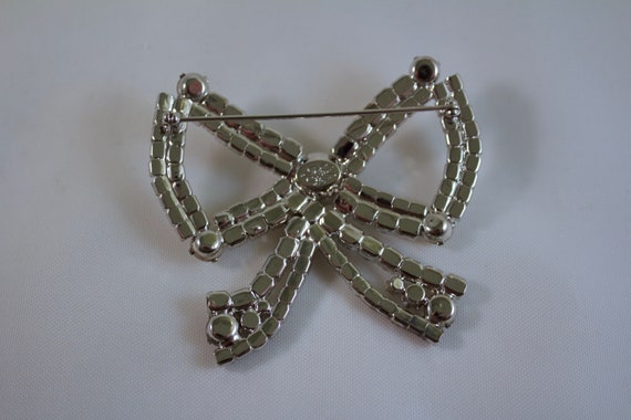 Vintage Kirks Folly Crystal Bow Brooch - image 4