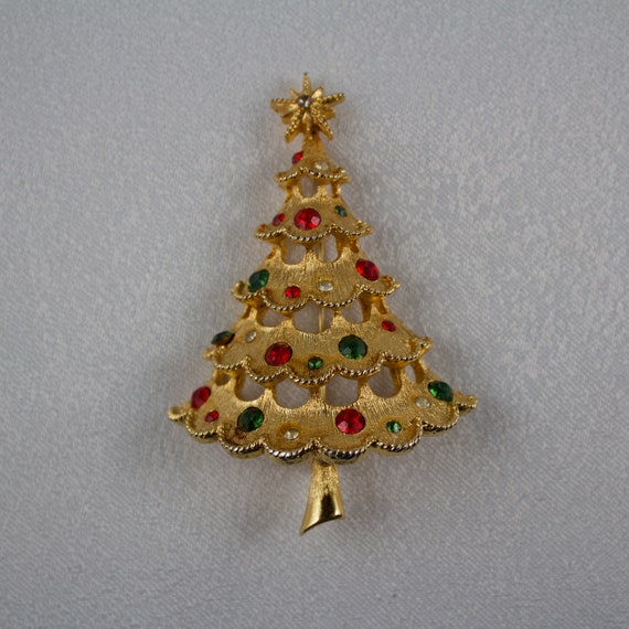 Vintage 1970's  Corel Gold Plated Christmas Tree … - image 4