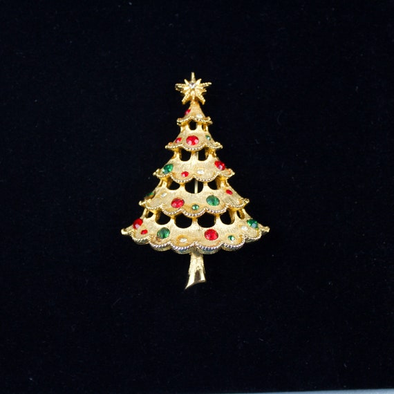 Vintage 1970's  Corel Gold Plated Christmas Tree … - image 1