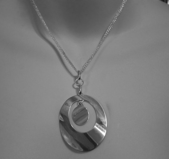 Italian Jewelry Maker KA 1772 Sterling Modernist Pendant and