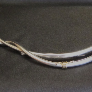 Artist Signed Sterling Modernist Brooch, Intertwined Horns
