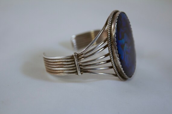 Rich Begay Rare Vintage Native American Navajo Abalone Paua Sterling Silver Bracelet Rich Begay Rare Vintage Native American Navajo Abalone Paua Sterling Silver Bracelet
