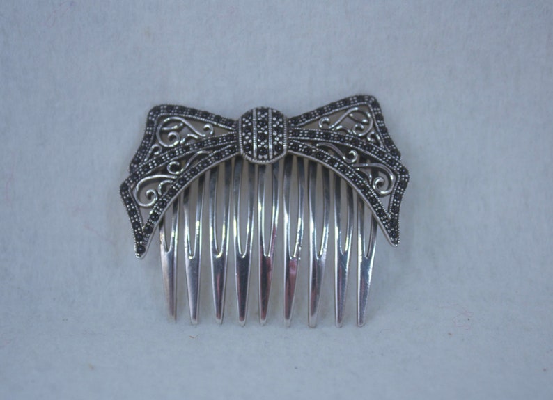 Vintage Sterling Silver Hair Comb Bow Hair Comb Etsy
