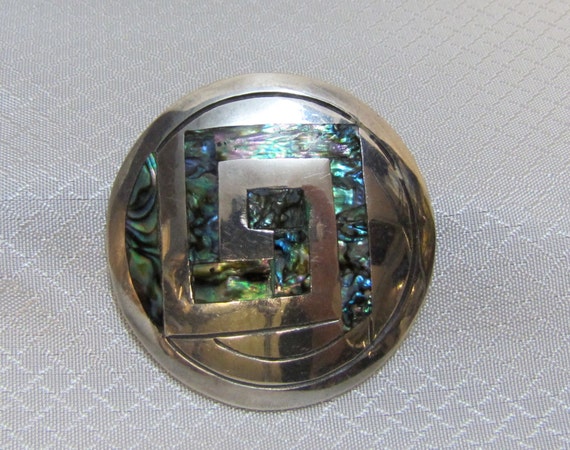 Mid Century Modernist Taxco Mexico JDF Abalone an… - image 1