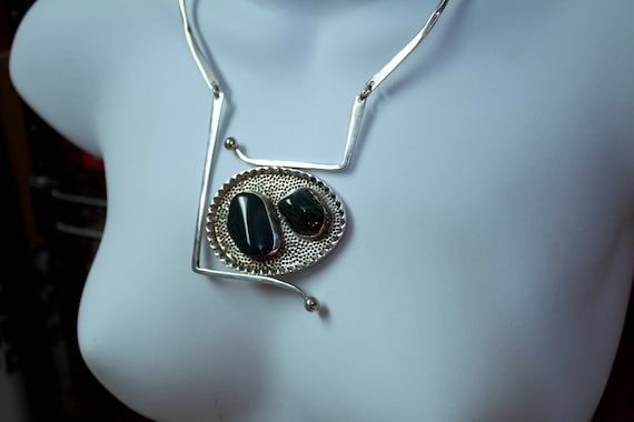 Southwestern, Navajo Inspired Artisan Sterling Ne… - image 1