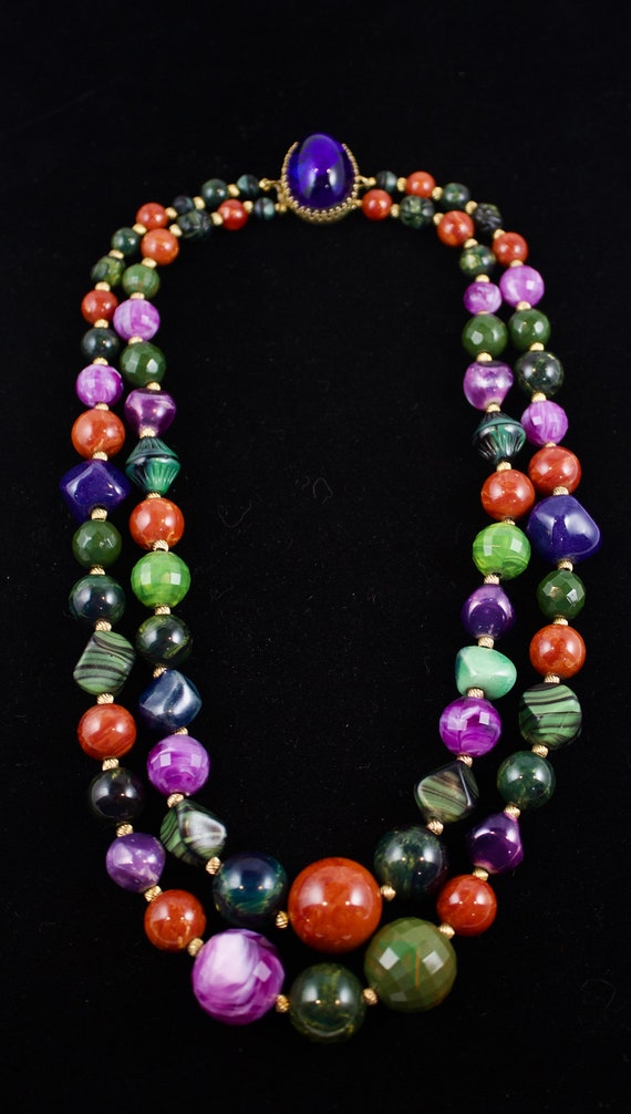Collier Vintage Hattie Carnegie Byzantin - Ton Doré, Perles Et Strass, Occasion