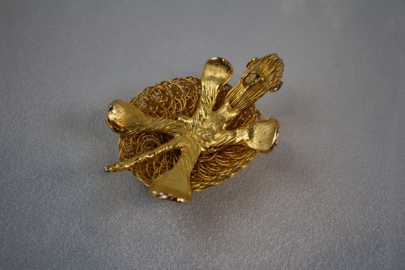 Vintage 1960's Gold Wire Turtle Pendant - image 4