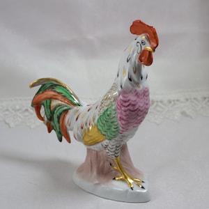 Vintage Sitzendorf Germany Porcelain Rooster Figurine