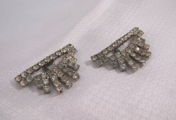 c1930's Art Deco Rhinestone Dress Clips, Shoe Cli… - image 2