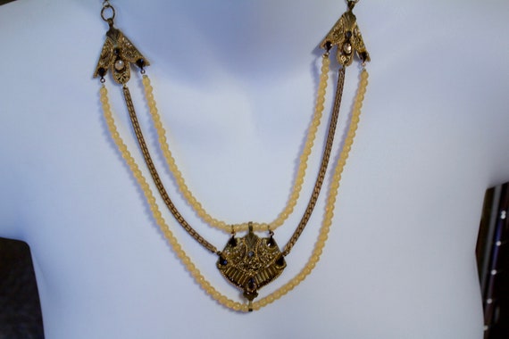 Adaya Victorian Style Hand-Beaded Necklace - image 1