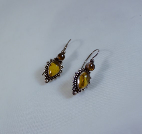 Balls Victorian Style Baltic Amber and Sterling D… - image 4