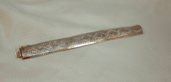 1980's Italian Sterling Mesh Link Bracelet - image 2