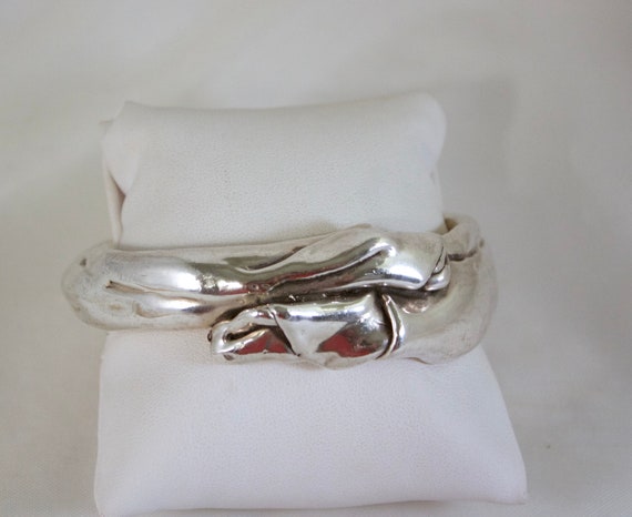 Artisan Sterling Silver Electroform Bangle: Freef… - image 3