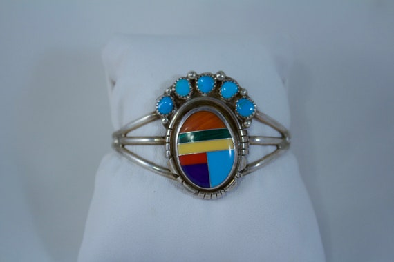 HUGE MODERNISTIC NAVAJO MALACHITE TCORAL LAPIS SILVER RING HUGE MODERNISTIC NAVAJO MALACHITE TCORAL LAPIS SILVER RING