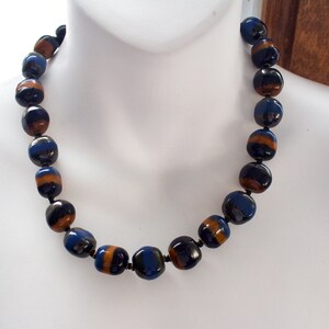 1980&#39;s  Southwestern Landscape Ceramic Bead Necklace