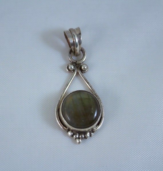 Vintage Bali Labradorite Pendant and Silver Pedant