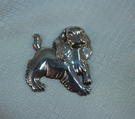 Vintage Lang Sterling Coker Spaniel Dog Brooch - image 1