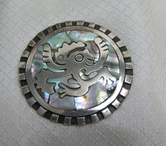 Vintage Talleres de los Ballesteros Sterling Abalone Brooch