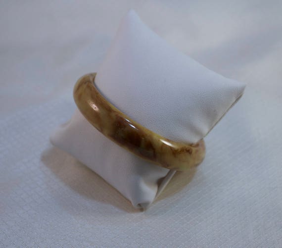 Vintage Mocha Marbled Backlite Bangle Bracelet, 8… - image 2