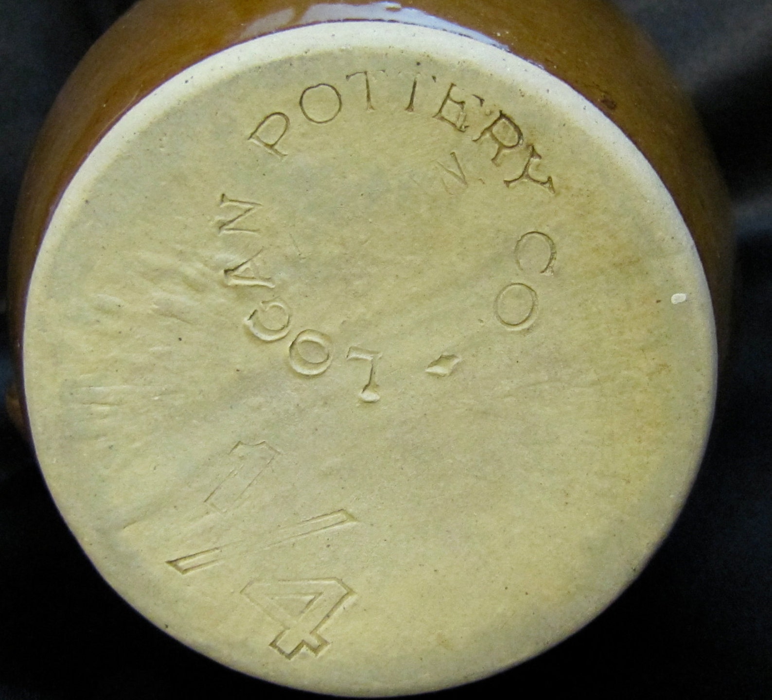 RESERVED Rare Logan Ohio Pottery 1/4 Brown Glazed Pitcher Etsy