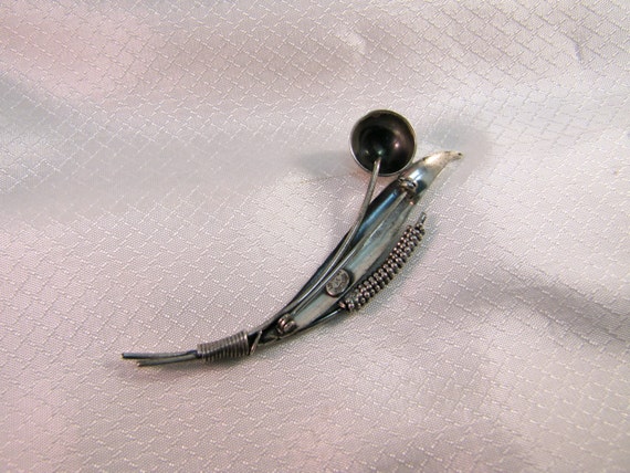 Mid Century Sterling JewelArt Reed and Cat Tail S… - image 4