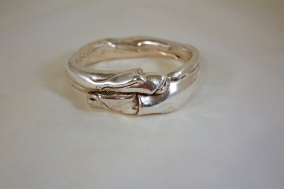 Artisan Sterling Silver Electroform Bangle: Freef… - image 1