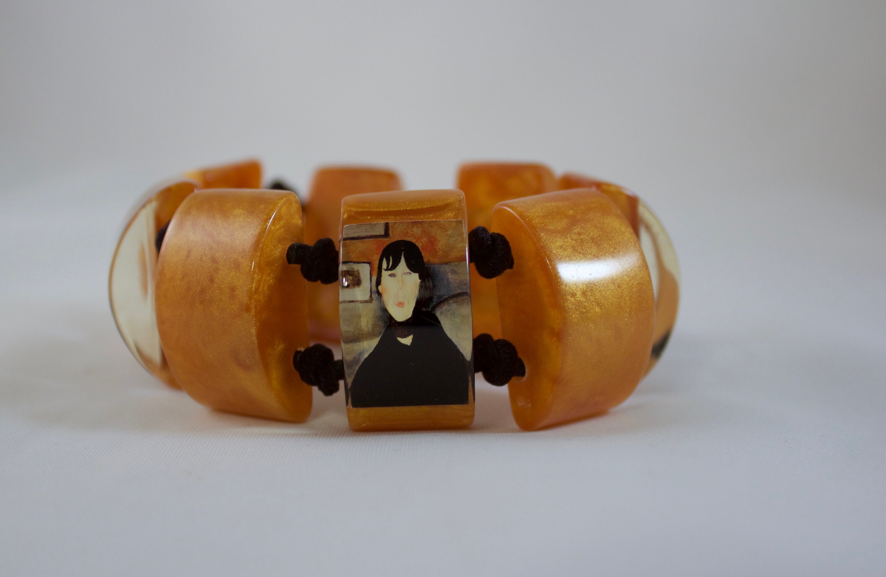 Goth Modern Portrait Wafer Bangle, Stretch Bangle Bracelet - Etsy