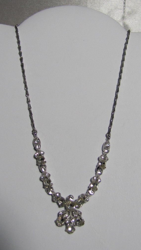 Rare 1950 s Bogoff Clear Rhinestone Necklace Etsy