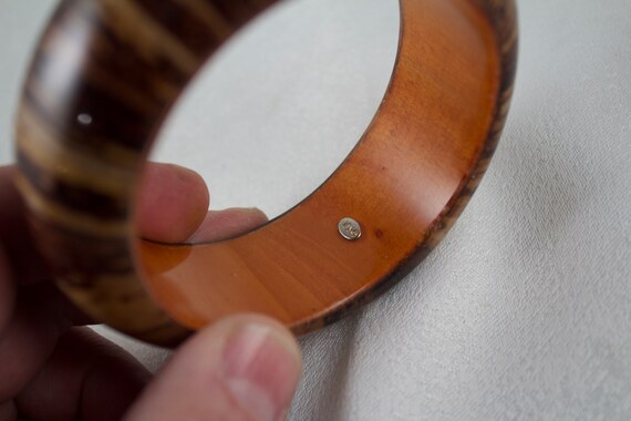 1990's KJL Exotic Wood Encapsulated Bangle Bracel… - image 2