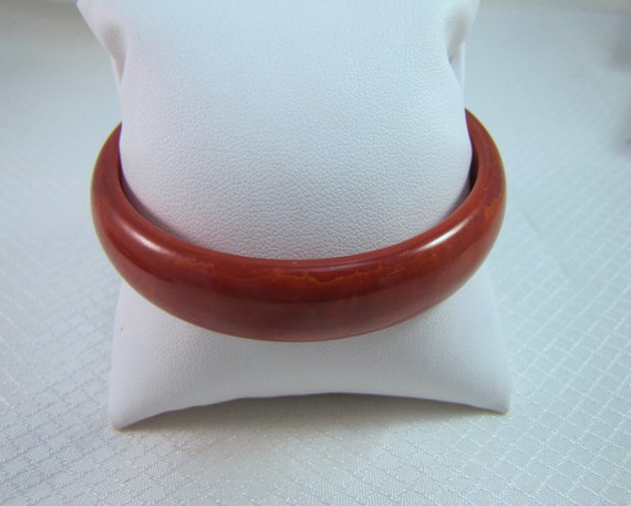 Marbled Red-Brown Bakelite Bakelite Bangle Bracel… - image 3