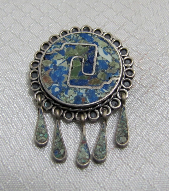 Vintage Taxco Mexico Blue Lazuli and Sterling Brooch/pendant - Etsy