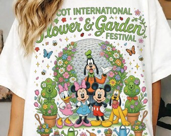 Cute Spring Garden Cartoon Shirt, Floral Festival Graphic Tee, Whimsical Character Theme Unisex Shirt