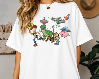 Cowboy Adventure Friends Graphic Shirt, Retro Cartoon Western Tee, Cute Adventure Character T Shirt, Family Vacation Shirt, Cartoon Tee