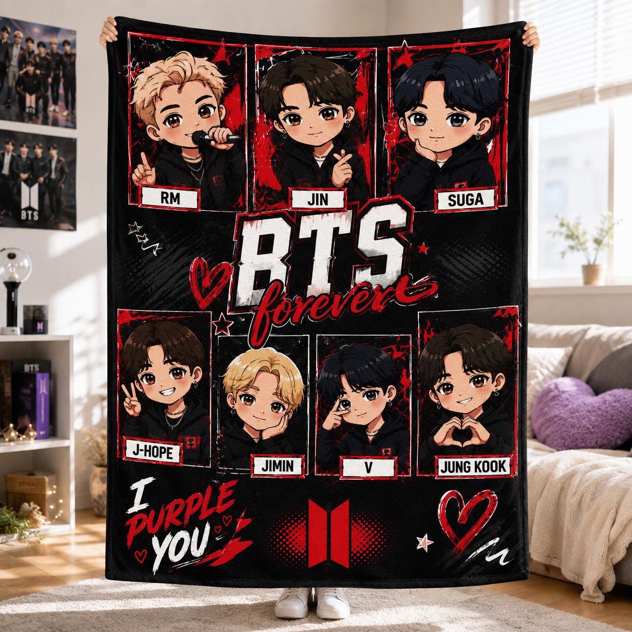 Bts Blanket Throw - Etsy