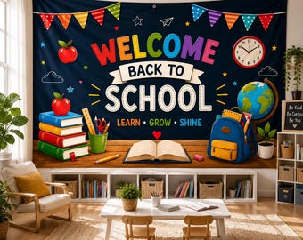 Welcome Back to School Banner First Day of School Classroom Decor Teacher Welcome Sign School Wall Hanging Classroom Decoration for Students
