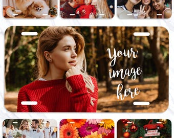 Custom Photo License Plate, Personalized Picture Car Plate 6x12 Inch, Upload Your Image, Unique Car Accessory Gift for Him, Her, Dad, Mom