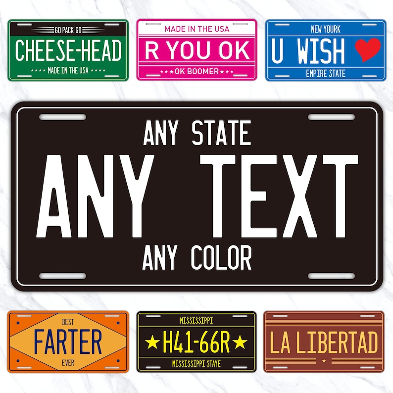 Custom Text License Plate | Personalized Car Tag | Add Your Own Words | 6x12 Aluminum Plate | Custom Message Sign | Gift for Car Lovers
