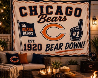 Custom House Divided Tapestry | Personalized NFL & College Football Team Banner | Game Room Wall Decor | Football Fan Gift for Couples