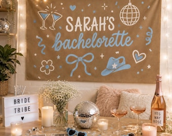 Custom Bachelorette Tapestry, Personalized Bride Tribe Banner, Bach Party Decor, Bride To Be Celebration, Girls Weekend Decoration