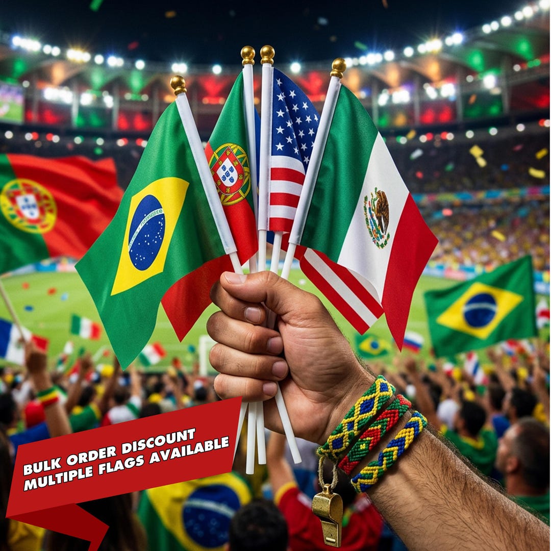 Supportive Flags Handheld Stick Flags Small Hand Waving Country Flags Sports Event Party ...