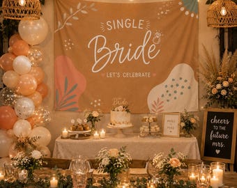Bridal Shower Tapestry Banner, Single Bride Backdrop, Future Mrs Party Decoration, Bachelorette Wall Hanging, Wedding Shower Decor