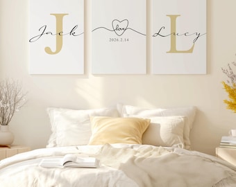 Tríptico de pared personalizado con 3 fotos, lienzo personalizado de pareja de novios, 3 fotos para subir, decoración de pared moderna para galería.