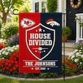 Personalized House Divided Garden Flag | Custom Football Team Yard Flag | Couple Garden Flag | Family Porch Decor | Sports Fan Gift | NFL