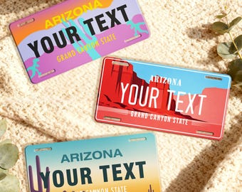 Custom Arizona License Plate, Personalized Arizona State Plate Custom Text Car Tag, Desert State Decor Travel Souvenir Gift USA Custom Plate