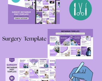 Bearbeitbare Instagram-Post-Vorlagen für das Erscheinungsbild der medizinischen Chirurgie