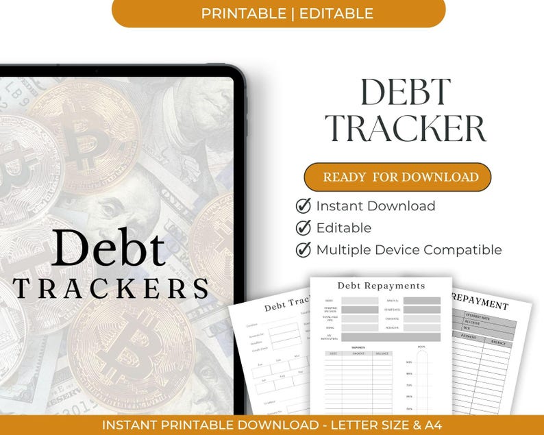 Debt Tracker: Financial Goal Worksheet (editable and Printable Digital ...