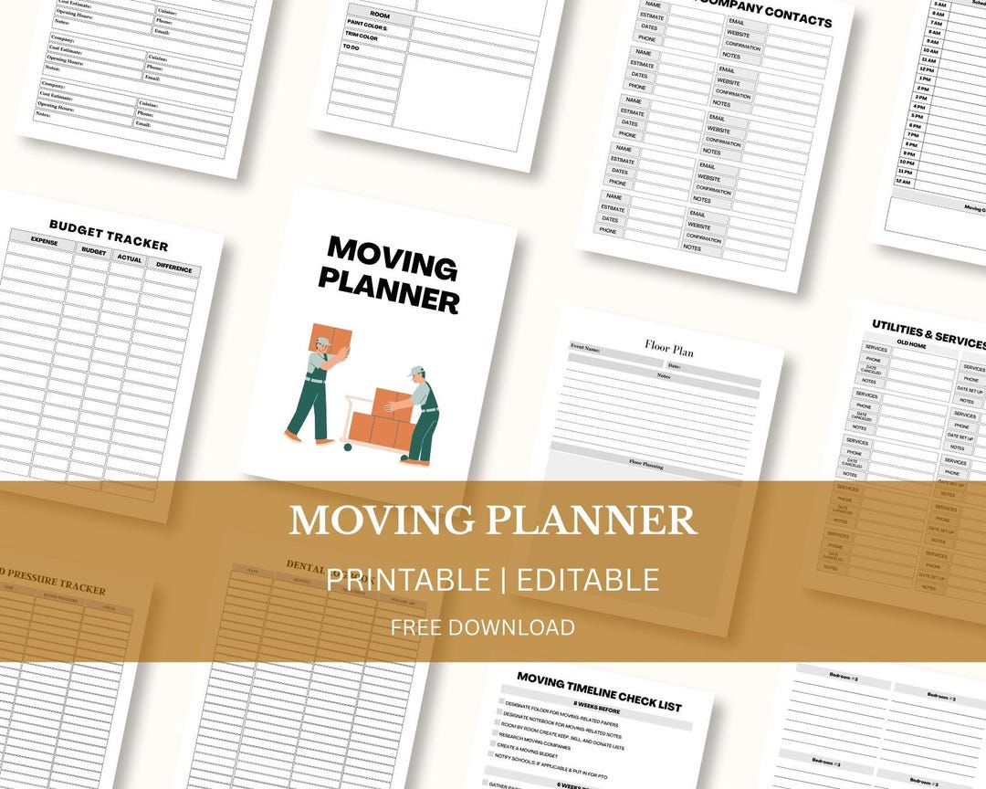 Moving Planner Printable, House Move Organizer Binder, Relocation ...